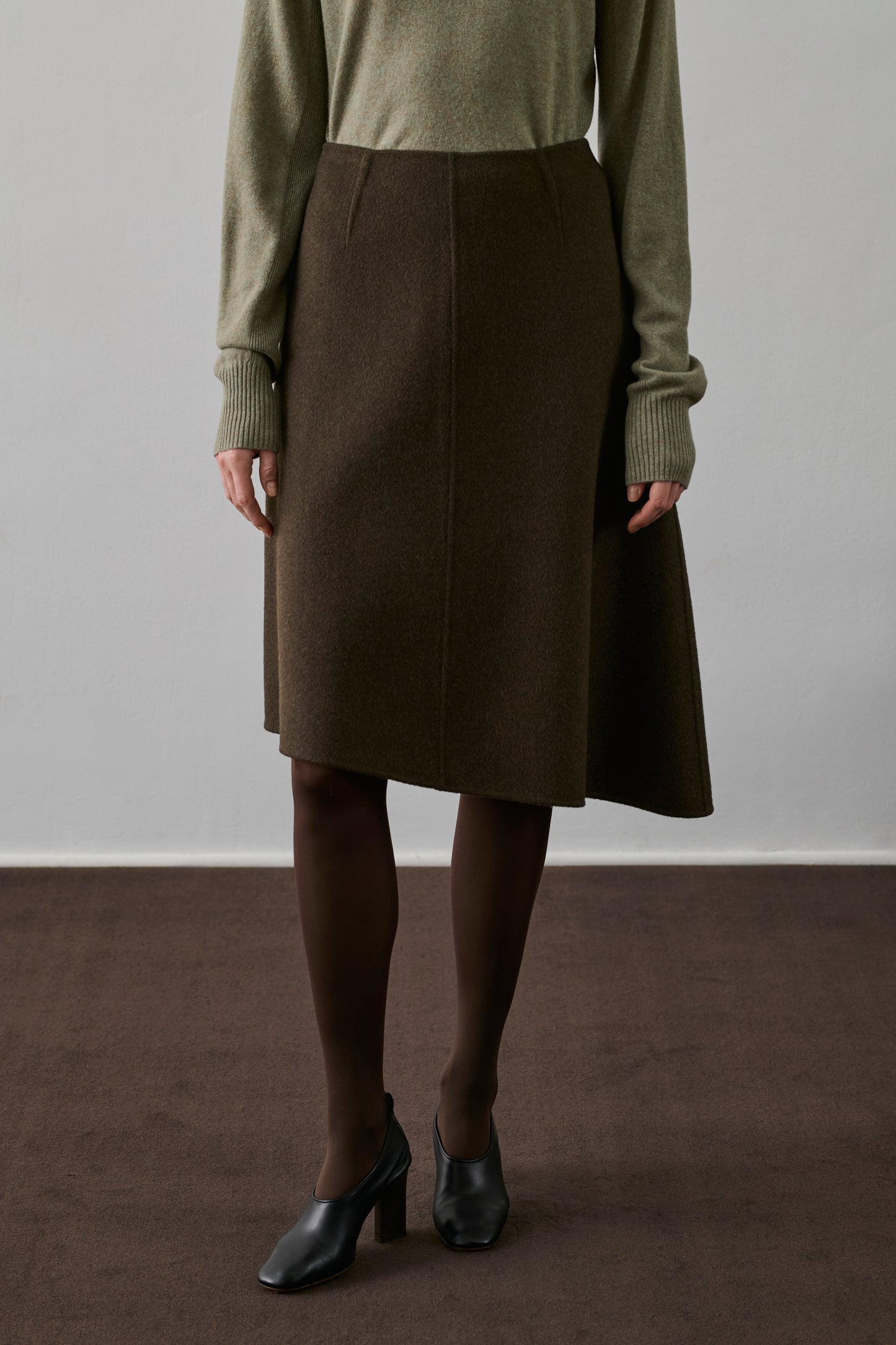 Jupe Geneve - Kaki Brun - Laine - Femme